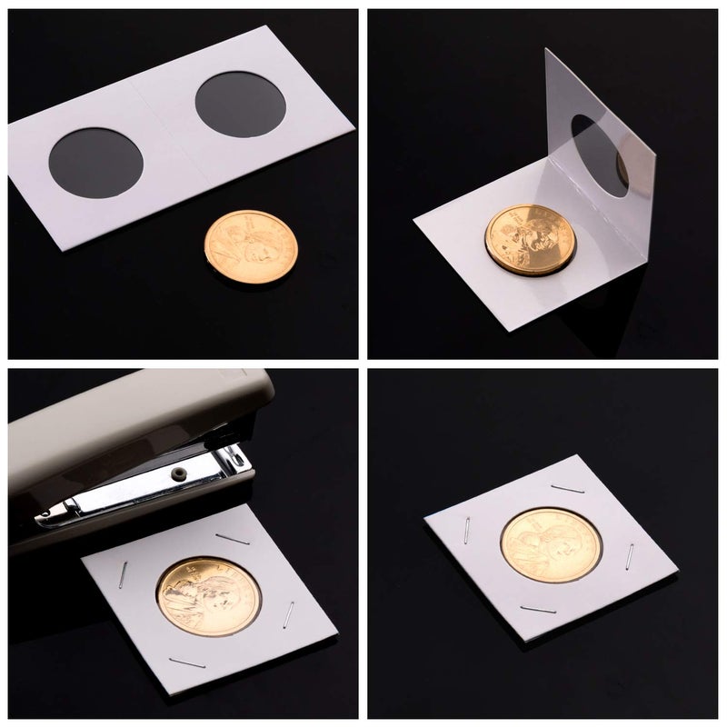 Favourde 300 Pieces Cardboard Coin Holder Flip Mega Assortment, 2 by 2 Inch for Coin Collection (6 Sizes) - Image 4